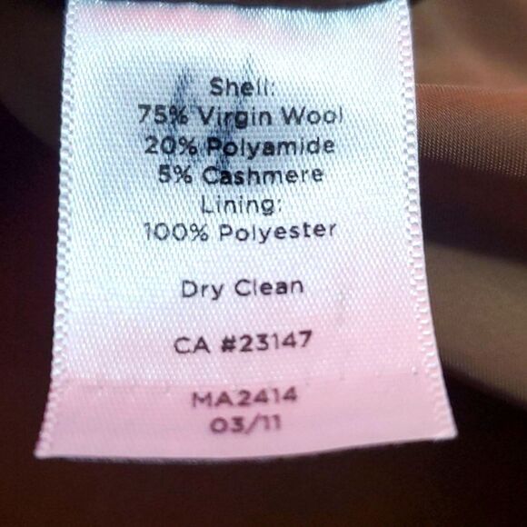 TALBOTS Wool Cashmere Blend Coat Camel Womens Size 10 - Picture 8 of 8